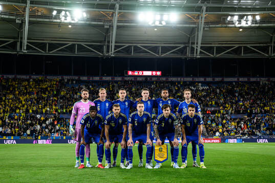 The starting eleven of Sweden consisting of goalkeeper