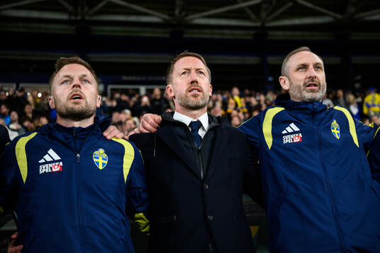 Assistant coach Sebastian Larsson, head coach Graham Potter