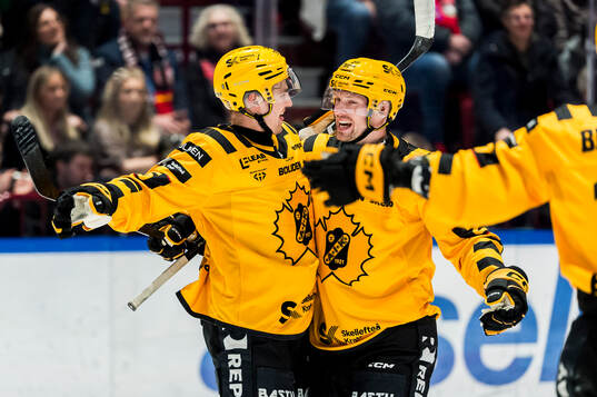 Skellefteås Pontus Johansson och Martin Lundberg  jublar