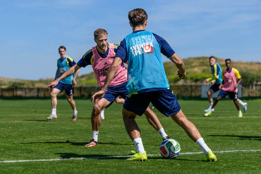 Gustav Lundgren of the Swedish national football team at a