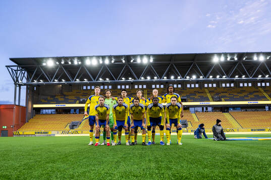 The starting eleven of Sweden pose for a photo