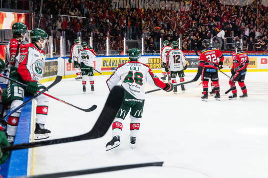 Frölundas Max Friberg, Luleås Oscar Engsund och Pontus