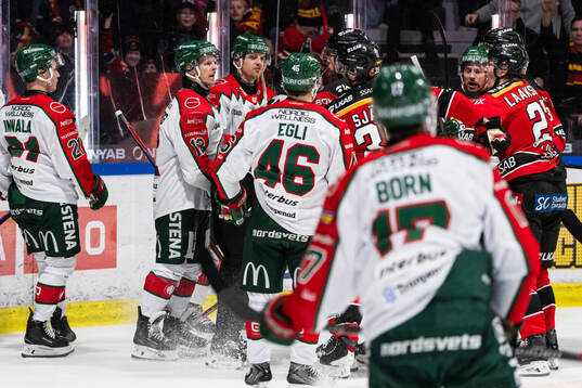 Frölundas Max Friberg, Dominik Egli och Luleås Oscar