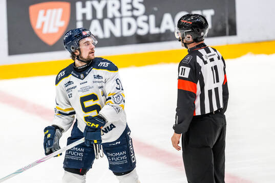 Södertäljes Andrew Vanderbeck och Domare Daniel Wessner