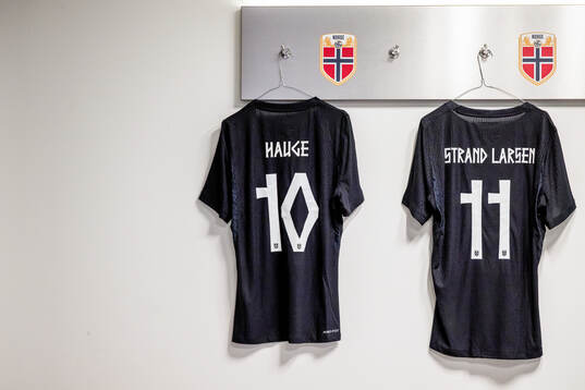 The kits of Jens Petter Hauge and Jørgen Strand Larsen of