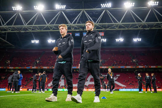 Jens Petter Hauge and Fredrik André Bjørkan of Norway