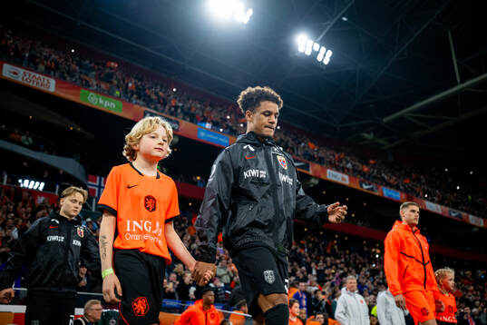 Oscar Bobb of Norway enters the pitch