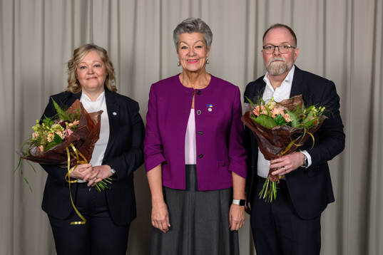 Erika Nilsson, ordförande Ylva Johansson och Anders