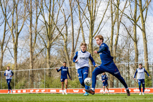 Jens Petter Hauge and Kristian Thorstvedt of the Norwegian