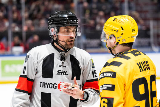 Domare David Laksola och Skellefteås Rickard Hugg