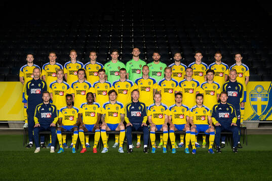 Players and coaching staff of the Swedish national football
