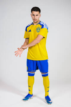 Roony Bardghji of the Swedish national football team poses