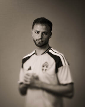 Gustav Lundgren of the Swedish national football team poses