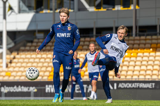 Jens Petter Hauge and Marcus Holmgren Pedersen of the