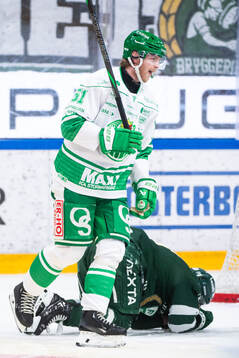 Rögles Calle Själin och Färjestads Oskar Steen