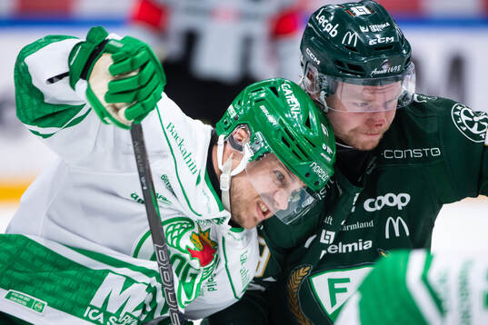 Rögles Leon Bristedt och Färjestads Oskar Steen