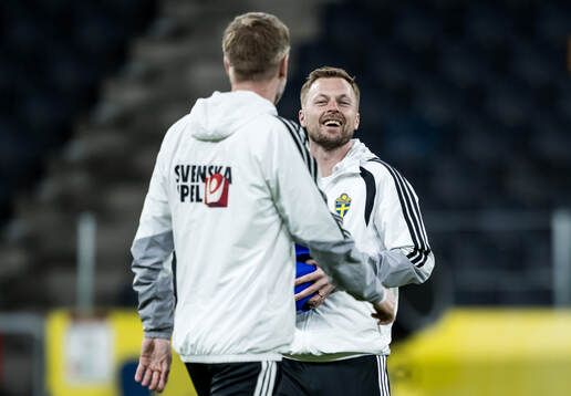 Assistant coach Sebastian Larsson and head coach Graham