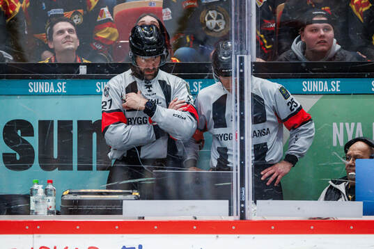 Domare Mikael Sjöqvist och domare Tobias Björk