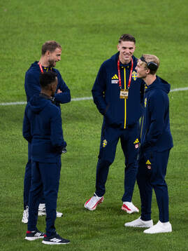 Gustav Lundgren, Viktor Gyökeres and Lucas Bergvall of