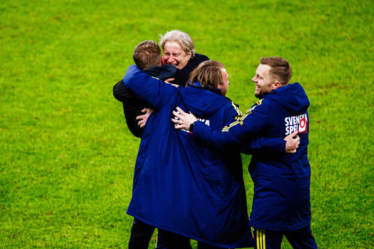 Head coach Graham Potter, team manager Stefan Pettersson,