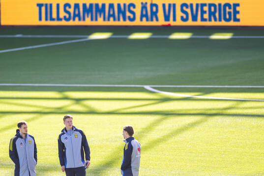Goalkeeper Elis Bishesari and Nils Zätterström of Sweden