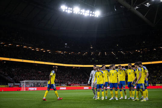 The starting eleven of Sweden pose for a team photo