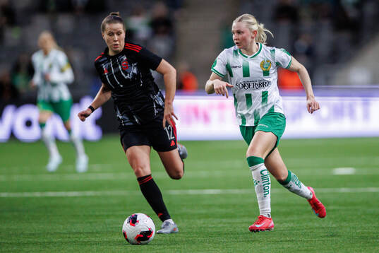 Eliska Sonntagova of Sparta Prague and Emilie Joramo of