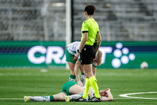 Vilde Hasund of Hammarby in pain