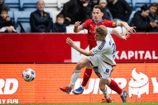 Helsingborgs Lukas Kjellnäs och Östers Magnus Christensen