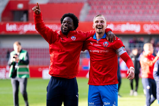 Helsingborgs Kevin Nyarko och Jakob Voelkerling Persson