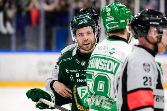 Färjestads Viktor Lodin och Rögles Filip Johansson