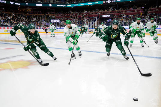 Färjestads Axel Bergkvist och David Tomasek