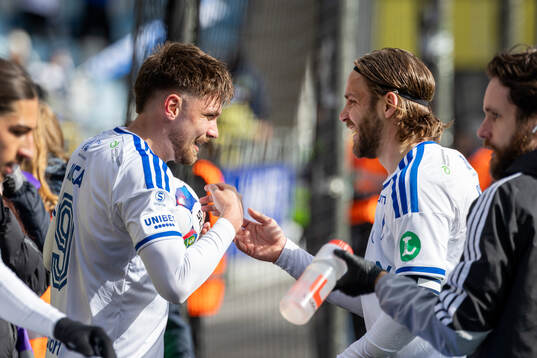 IFK Norrköpings Tim Prica och Christoffer Nyman jublar