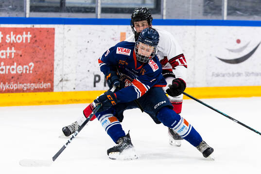 Växjös Liam Persson med puck