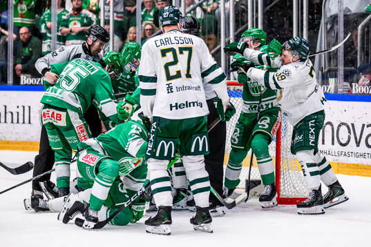 Rögles Albin Sundsvik och Färjestads Luke Philp