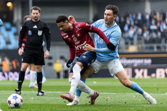 Örgrytes Tobias Sana och Malmö FFs Yanis Karabelyov