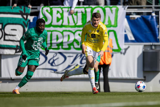 Ljungskiles Gideon Mensah och Falkenbergs Albin Andersson