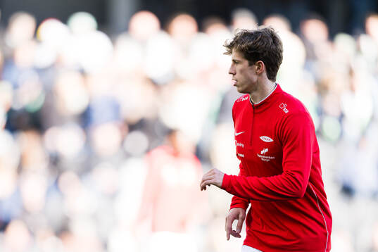 Niklas Jensen Wassberg of Brann warms up