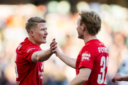 Kristian Eriksen and Markus Haaland of Brann celebrates