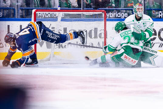Växjös Kalle Kratz, Rögles Josh Dickinson och målvakt