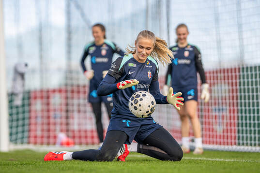 Goalkeeper Selma Panengstuen of the Norwegian women's