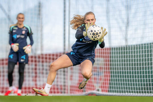 Goalkeeper Sunniva Skoglund of the Norwegian women's