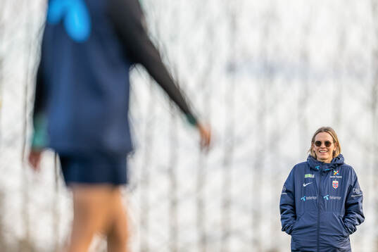 Carina Olset Hovda, press officer of the Norwegian women's