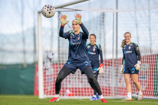 Goalkeeper Selma Panengstuen of the Norwegian women's