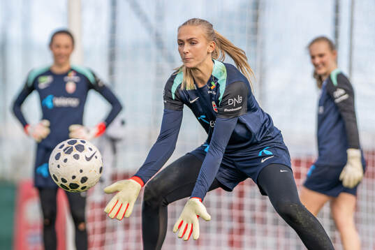 Goalkeeper Selma Panengstuen of the Norwegian women's