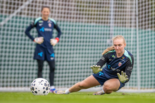 Goalkeeper Sunniva Skoglund of the Norwegian women's
