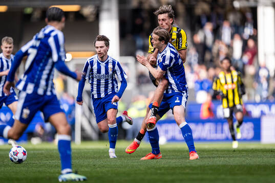Häckens Silas Andersen och IFK Göteborgs August Erlingmark