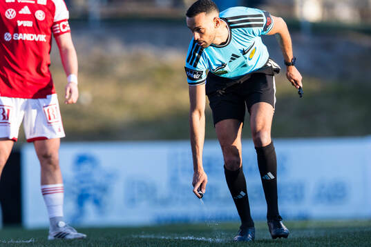 domare Farouk Nehdi med markeringsspray