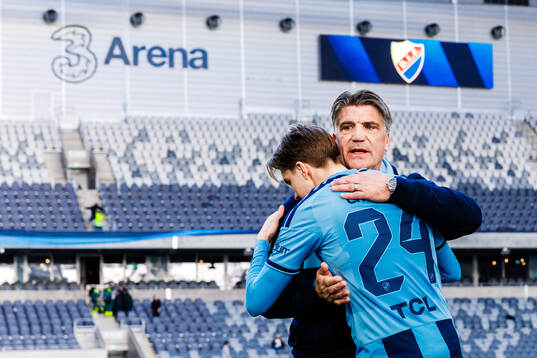 Djurgårdens sportchef Bosse Andersson och Max Larsson