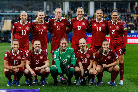 The starting eleven of Denmark